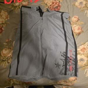 Tony Hawk Gray and Black Swim Trunks Athletic Design